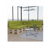 Set di 8 Cuscini per Pallet: 3x 120x80 + 3x 120x40 + 60x40 + 40x40, Trapuntati, Lime