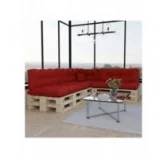 Set di 8 Cuscini per Pallet: 3x 120x80 + 3x 120x40 + 60x40 + 40x40, Trapuntati, Rosso