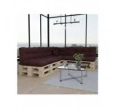 Set di 8 Cuscini per Pallet: 3x 120x80 + 3x 120x40 + 60x40 + 40x40, Trapuntati, Viola