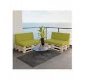 Set di 2 Cuscini per Pallet, 120x80 cm + 120x40 cm, Lime