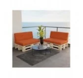 Set di 2 Cuscini per Pallet, 120x80 cm + 120x40 cm, Arancione