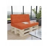 Set di 2 Cuscini per Pallet, 120x80 cm + 120x40 cm, Arancione