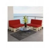 Set di 2 Cuscini per Pallet, 120x80 cm + 120x40 cm, Rosso