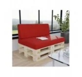 Set di 2 Cuscini per Pallet, 120x80 cm + 120x40 cm, Rosso