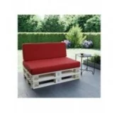 Set di 2 Cuscini per Pallet, 120x80 cm + 120x40 cm, Rosso