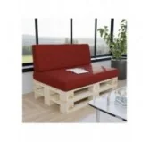 Set di 2 Cuscini per Pallet, 120x80 cm + 120x40 cm, Bordeaux