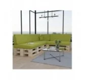 Set di 8 Cuscini per Pallet: 3x 120x80 + 3x 120x40 + 60x40 + 40x40, Lime