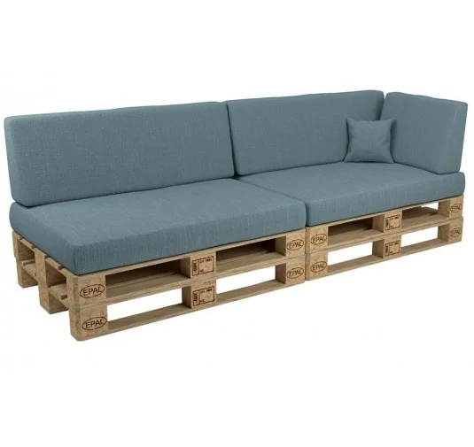 Set di 6 Cuscini per Pallet 120x80 + 120x40 Blu