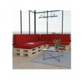 Set di 8 Cuscini per Pallet: 3x 120x80 + 3x 120x40 + 60x40 + 40x40, Rosso