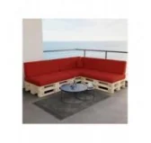 Set di 8 Cuscini per Pallet: 3x 120x80 + 3x 120x40 + 60x40 + 40x40, Rosso