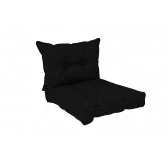 Set di 2 Cuscini per Sedia da Giardino Nero 40x40 + 50x40