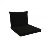 Cuscini per Sedie, Cuscino da Giardino, Set di 2: Cuscino seduta 40x40x5 cm + Cuscino schienale 50x40x15 cm, Nero