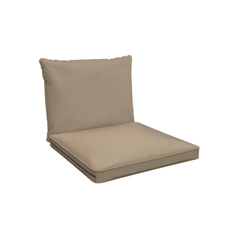 Cuscini per Sedie, Cuscino da Giardino, Set di 2: Cuscino seduta 40x40x5 cm + Cuscino schienale 50x40x15 cm, Beige