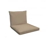 Cuscini per Sedie, Cuscino da Giardino, Set di 2: Cuscino seduta 40x40x5 cm + Cuscino schienale 50x40x15 cm, Beige