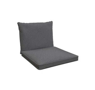 Cuscini per Sedie, Cuscino da Giardino, Set di 2: Cuscino seduta 40x40x5 cm + Cuscino schienale 50x40x15 cm, Grigio