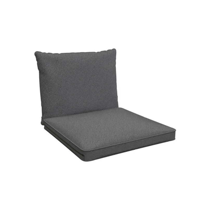 Cuscini per Sedie, Cuscino da Giardino, Set di 2: Cuscino seduta 40x40x5 cm + Cuscino schienale 50x40x15 cm, Grigio