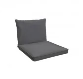 Cuscini per Sedie, Cuscino da Giardino, Set di 2: Cuscino seduta 40x40x5 cm + Cuscino schienale 50x40x15 cm, Grigio