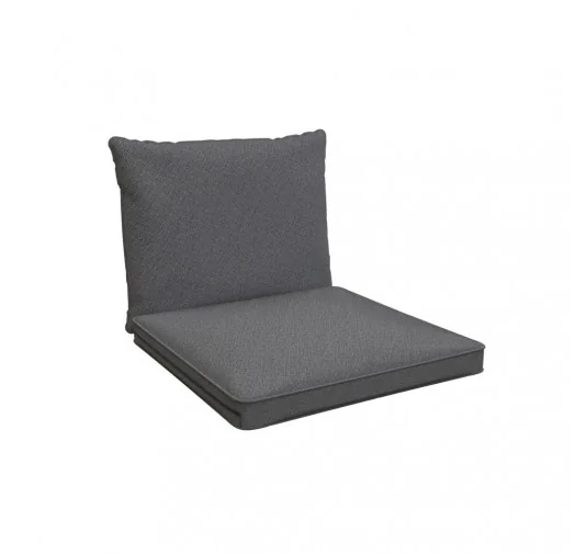 Cuscini per Sedie, Cuscino da Giardino, Set di 2: Cuscino seduta 50x50x5 cm + Cuscino schienale 50x40x15 cm, Grigio