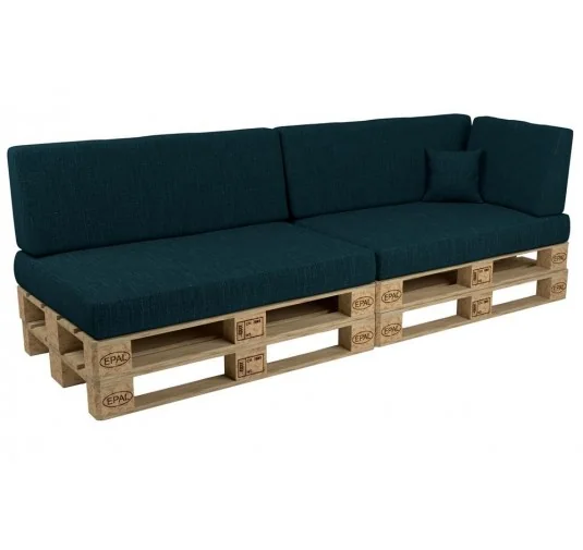 Set di 6 Cuscini per Pallet 120x80 + 120x40 Verde Scuro