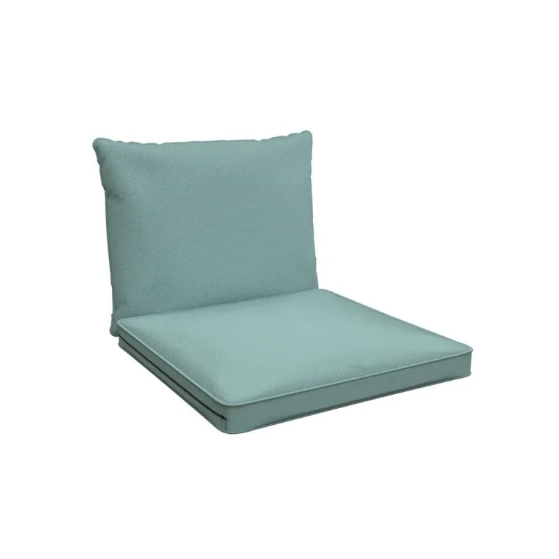 Cuscini per Sedie, Cuscino da Giardino, Set di 2: Cuscino seduta 60x60x5 cm + Cuscino schienale 60x40x15 cm, Blu