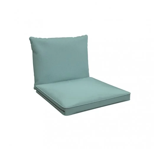 Cuscini per Sedie, Cuscino da Giardino, Set di 2: Cuscino seduta 60x60x5 cm + Cuscino schienale 60x40x15 cm, Blu