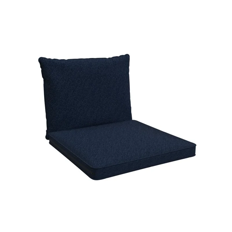 Cuscini per Sedie, Cuscino da Giardino, Set di 2: Cuscino seduta 40x40x5 cm + Cuscino schienale 50x40x15 cm, Blu Scuro