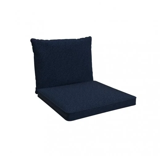 Cuscini per Sedie, Cuscino da Giardino, Set di 2: Cuscino seduta 40x40x5 cm + Cuscino schienale 50x40x15 cm, Blu Scuro