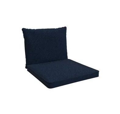 Cuscini per Sedie, Cuscino da Giardino, Set di 2: Cuscino seduta 50x50x5 cm + Cuscino schienale 50x40x15 cm, Blu Scuro