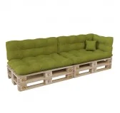 Set di 6 Cuscini per Pallet: 2x 120x80 + 2x 120x40 + 60x40 + 40x40, Trapuntati, Lime