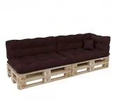 Set di 6 Cuscini per Pallet: 2x 120x80 + 2x 120x40 + 60x40 + 40x40, Trapuntati, Viola