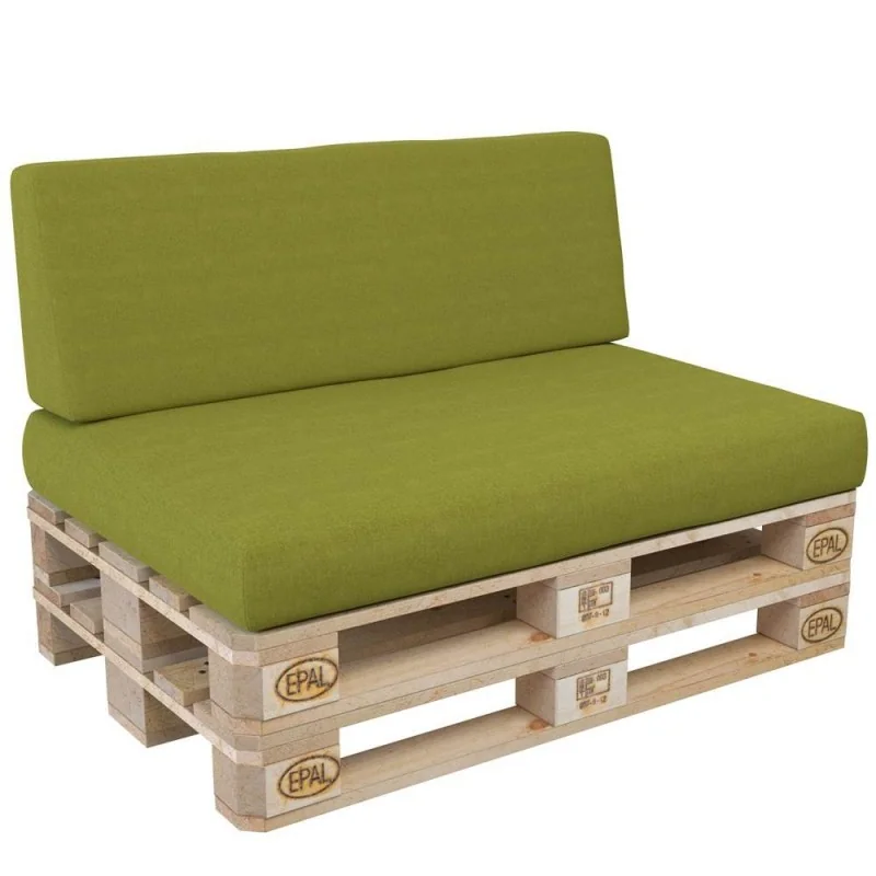 Set di 2 Cuscini per Pallet, 120x80 cm + 120x40 cm, Lime