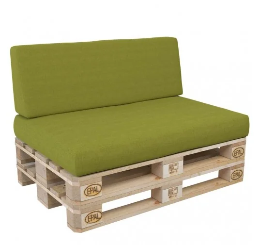 Set di 2 Cuscini per Pallet, 120x80 cm + 120x40 cm, Lime