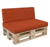 Set di 2 Cuscini per Pallet, 120x80 cm + 120x40 cm, Arancione