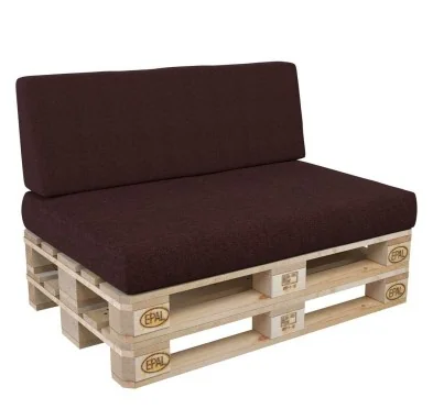 Set di 2 Cuscini per Pallet, 120x80 cm + 120x40 cm, Viola