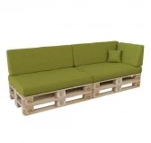 Set di 6 Cuscini per Pallet: 2x 120x80 + 2x 120x40 + 60x40 + 40x40, Lime