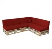 Set di 8 Cuscini per Pallet: 3x 120x80 + 3x 120x40 + 60x40 + 40x40, Rosso