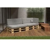 Set di 6 Cuscini per Pallet 120x80 + 120x40 Grigio