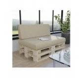 Set di 2 Cuscini per Pallet 120x80 + 120x40 Beige