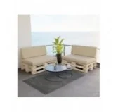 Set di 2 Cuscini per Pallet 120x80 + 120x40 Beige