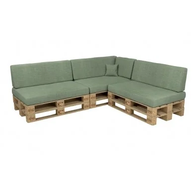 Set di 8 Cuscini per Pallet 120x80 + 120x40 Verde