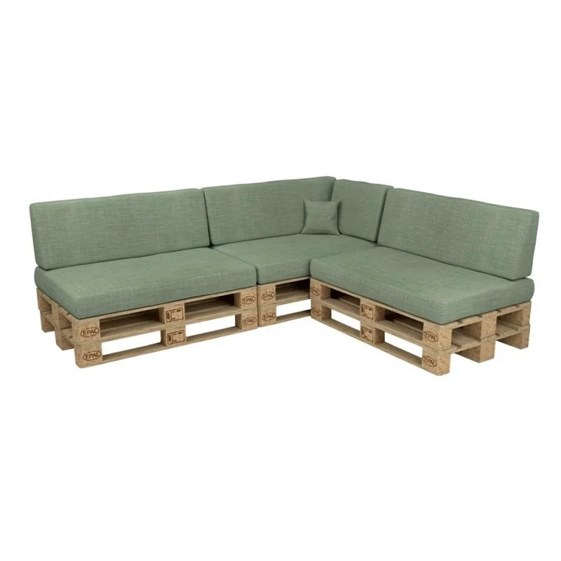 Set di 8 Cuscini per Pallet 120x80 + 120x40 Verde