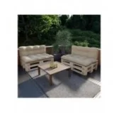 Set di 2 Cuscini Trapuntati da Giardino 120x80 + 120x40 Beige