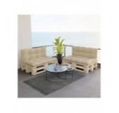 Set di 2 Cuscini Trapuntati da Giardino 120x80 + 120x40 Beige