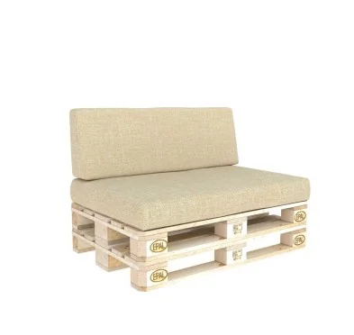 Set di 2 Cuscini per Pallet 120x80 + 120x40 Beige