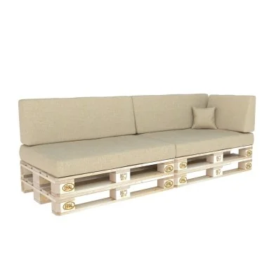 Set di 6 Cuscini per Pallet 120x80 + 120x40 Beige