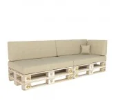 Set di 6 Cuscini per Pallet 120x80 + 120x40 Beige