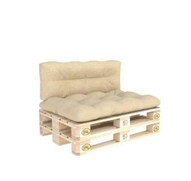 Set di 2 Cuscini Trapuntati da Giardino 120x80 + 120x40 Beige