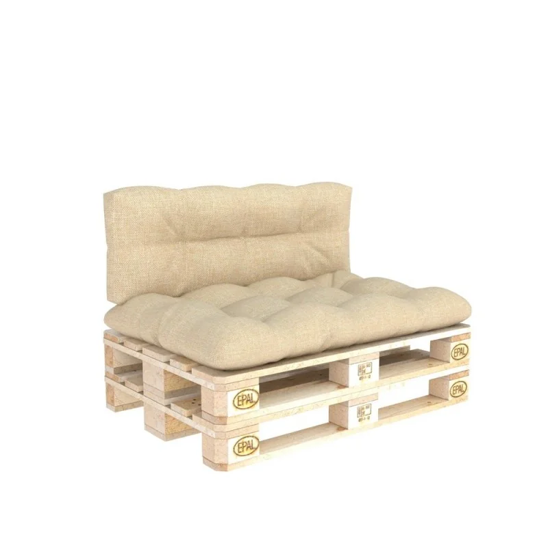 Set di 2 Cuscini Trapuntati da Giardino 120x80 + 120x40 Beige