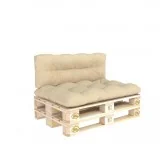 Set di 2 Cuscini Trapuntati da Giardino 120x80 + 120x40 Beige