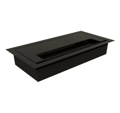 Passacavo per Scrivania o Piano di Lavoro con Guarnizione a Spazzola, 160 x 80 mm, Nero